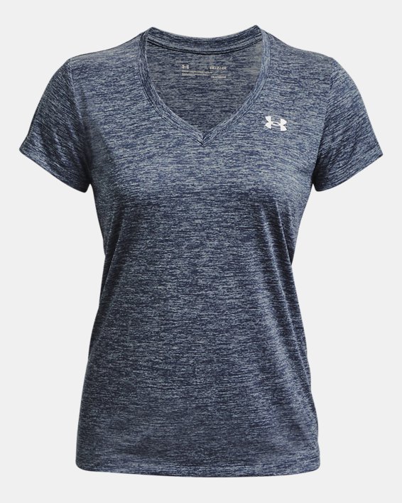 Women's UA Tech™ Twist V-Neck Short Sleeve in Gray image number 4